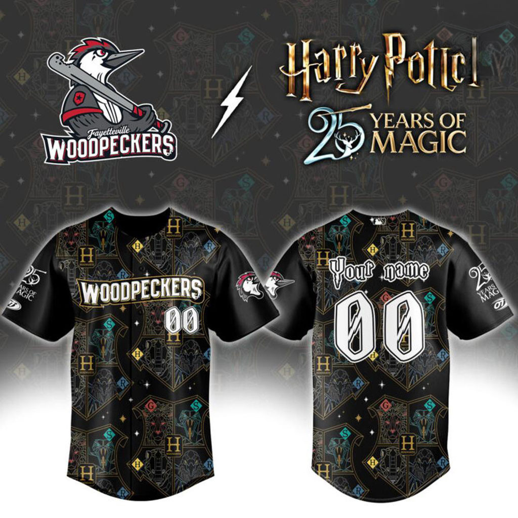 Personalized Fayetteville Woodpeckers Harry Potter Night Jersey Woodpeckers Merch 2026 1 - Unicasport Personalized Fayetteville Woodpeckers Harry Potter Night Jersey Woodpeckers Merch 2026