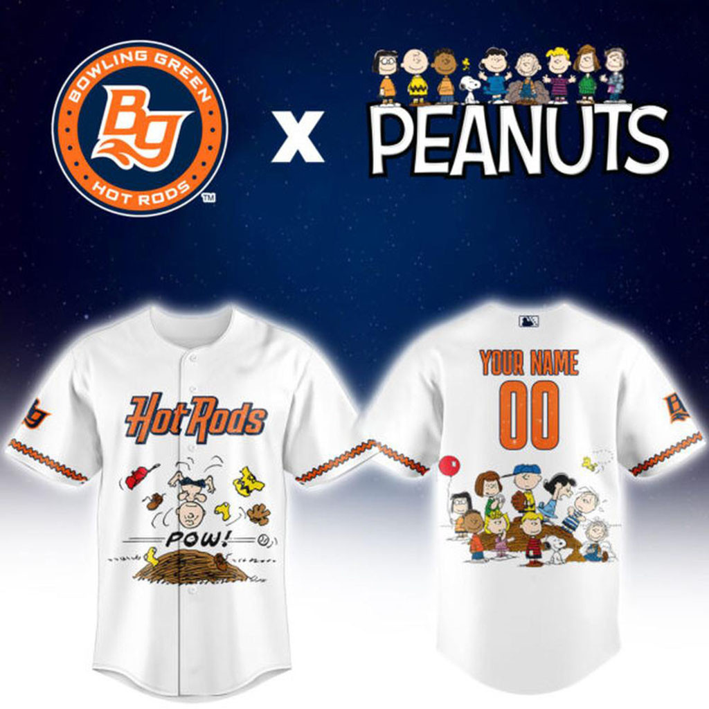 Personalized Bowling Green Hot Rods X Peanuts Collector Edition Baseball Jersey Hot Rods Merch 1 - Unicasport Personalized Bowling Green Hot Rods X Peanuts Collector Edition Baseball Jersey Hot Rods Merch