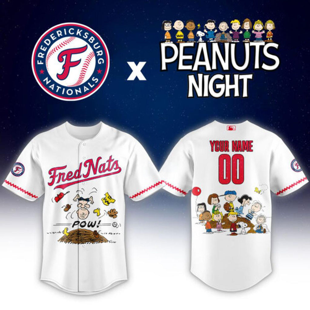 Personalized Fredericksburg Nationals X Peanuts Snoopy Baseball Jersey Nationals Merch Fan Gift 1 - Unicasport Personalized Fredericksburg Nationals X Peanuts Snoopy Baseball Jersey Nationals Merch Fan Gift