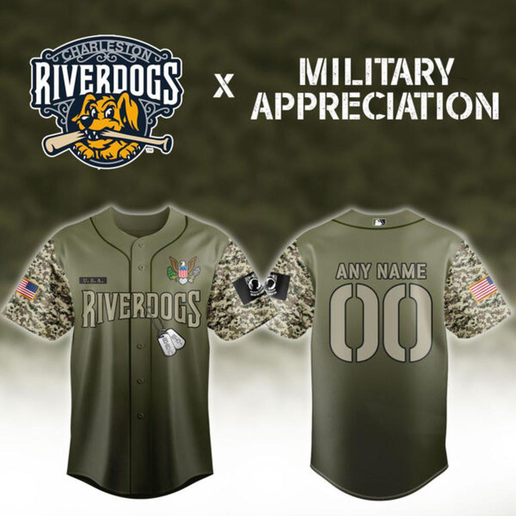 Personalized Charleston RiverDogs X Military Appreciation Night Baseball Jersey Gifts For Fans 1 - Unicasport Personalized Charleston RiverDogs X Military Appreciation Night Baseball Jersey Gifts For Fans