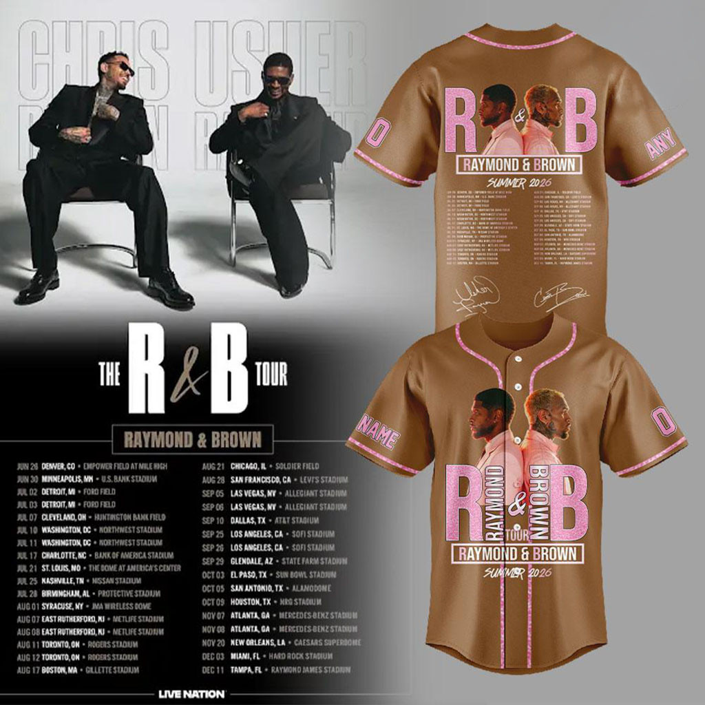 Custom The R&B Tour Merch Raymond And Brown 2026 Baseball Jersey Gift For Music Lovers 1 - Unicasport Custom The R&B Tour Merch Raymond And Brown 2026 Baseball Jersey Gift For Music Lovers