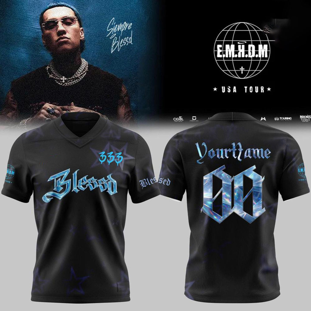 Personalized Blessd Siempre Blessd USA Tour Football Jersey Blessd Merch Gift For Rapper Fans 1 - Unicasport Personalized Blessd Siempre Blessd USA Tour Football Jersey Blessd Merch Gift For Rapper Fans