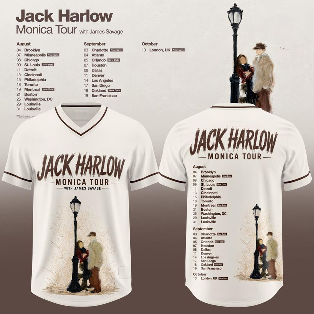 Jack Harlow Monica Tour 2026 Schedule Dates Jersey Shirt Jack Harlow Merch Gift For Music Lover 1 - Unicasport Jack Harlow Monica Tour 2026 Schedule Dates Jersey Shirt Jack Harlow Merch Gift For Music Lover