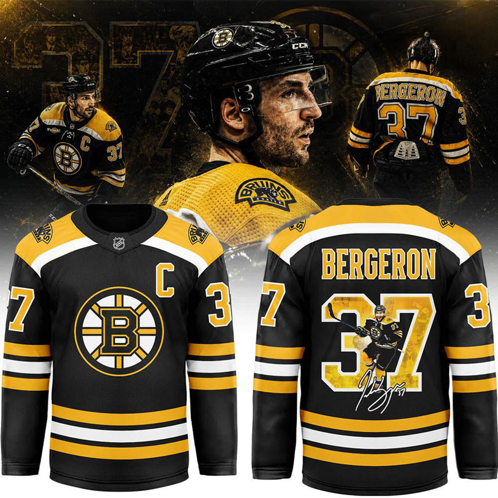 Patrice Bergeron Hockey Jersey No 37 Boston Bruins Merch Gift For Hockey Lovers 1 - Unicasport Patrice Bergeron Hockey Jersey No 37 Boston Bruins Merch Gift For Hockey Lovers