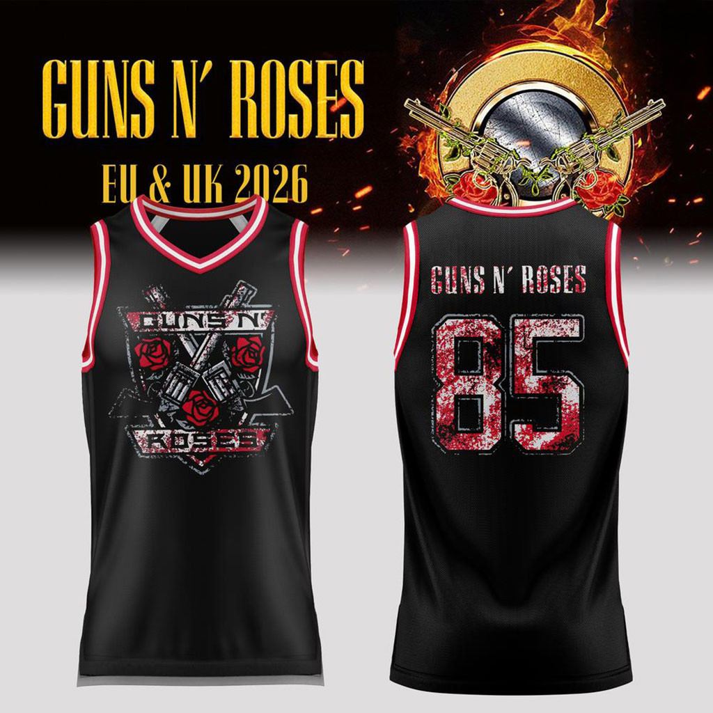 Guns N'Roses EU And UK 2026 Tour Basketball Jersey No 85 Jersey GNR Merch Gift For Music Lover 1 - Unicasport Guns N'Roses EU And UK 2026 Tour Basketball Jersey No 85 Jersey GNR Merch Gift For Music Lover