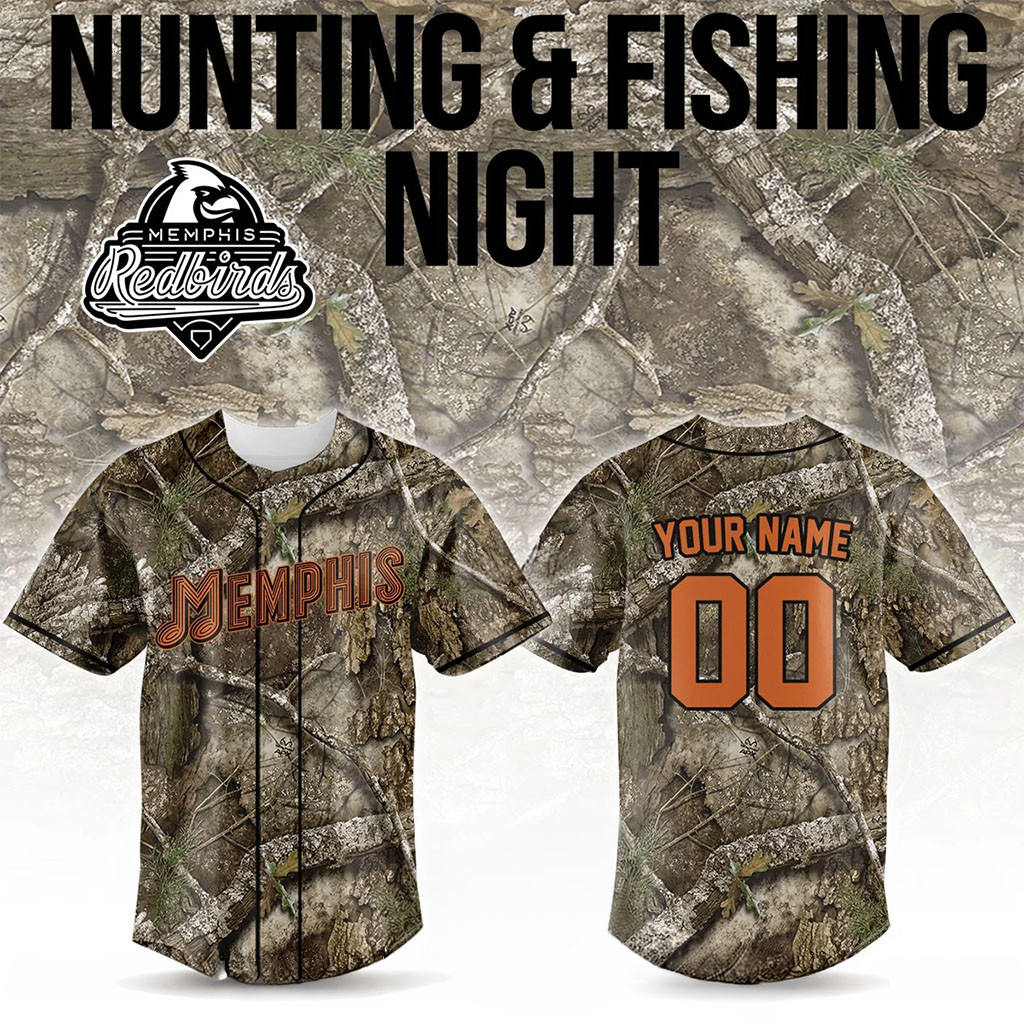 Custom Memphis Redbirds Hunting And Fishing Night Jersey Redbirds Merch Gifts For Baseball Fans 1 - Unicasport Custom Memphis Redbirds Hunting And Fishing Night Jersey Redbirds Merch Gifts For Baseball Fans