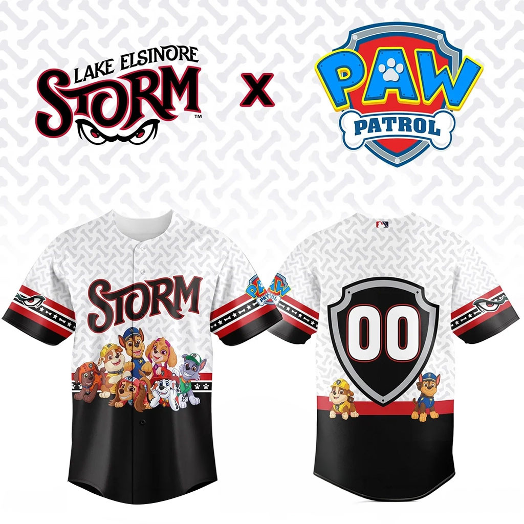 Custom Lake Elsinore Storm Paw Patrol Night Baseball Jersey Elsinore Storm Merch Fan Gifts 1 - Unicasport Custom Lake Elsinore Storm Paw Patrol Night Baseball Jersey Elsinore Storm Merch Fan Gifts