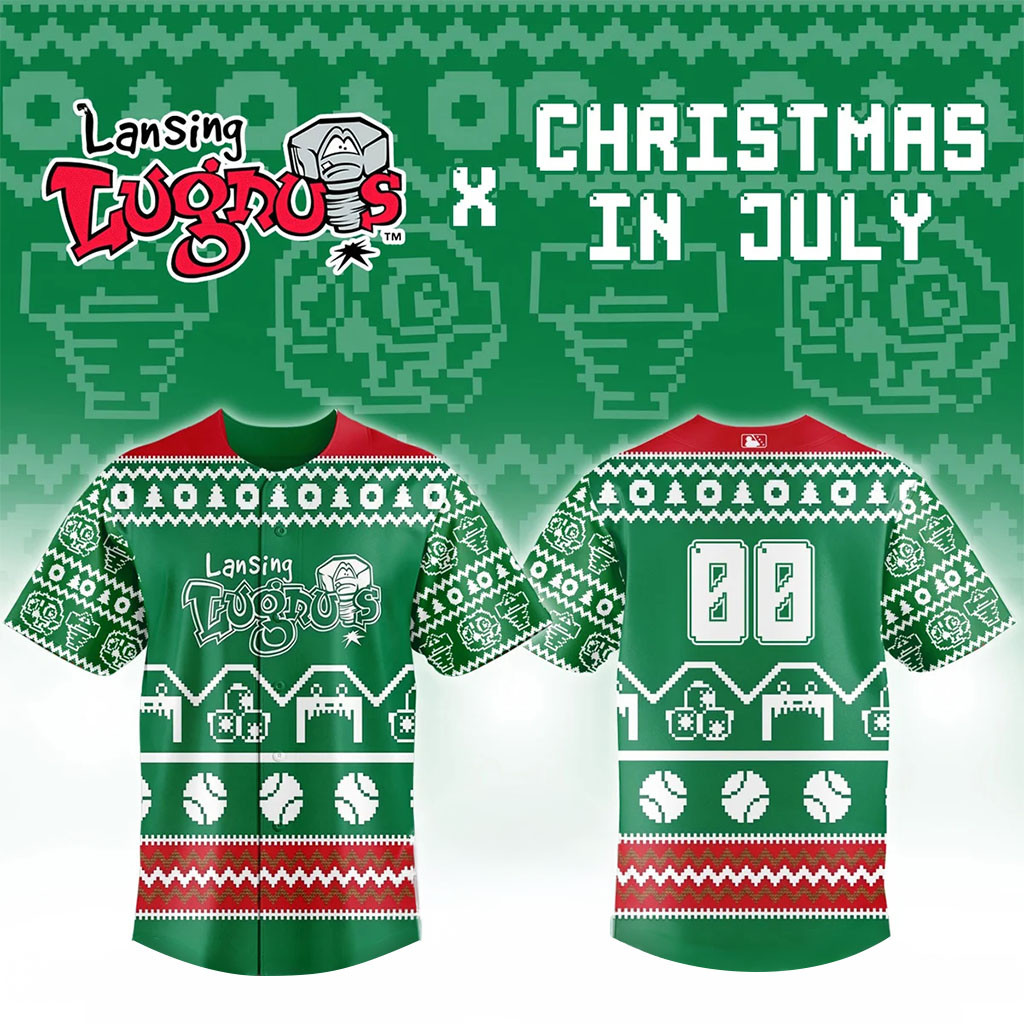 Custom Lansing Lugnuts Christmas In July Baseball Jersey Lansing Lugnuts Merch Gifts For Fan 1 - Unicasport Custom Lansing Lugnuts Christmas In July Baseball Jersey Lansing Lugnuts Merch Gifts For Fan