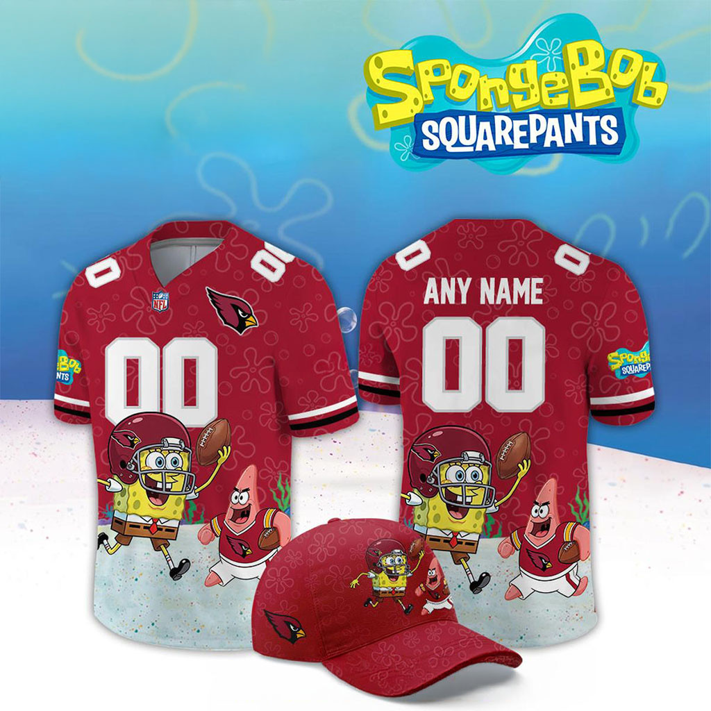 Custom Arizona Cardinals x SpongeBob Squarepants 2026 Night Football Jersey Cardinals Merch 1 - Unicasport Custom Arizona Cardinals x SpongeBob Squarepants 2026 Night Football Jersey Cardinals Merch