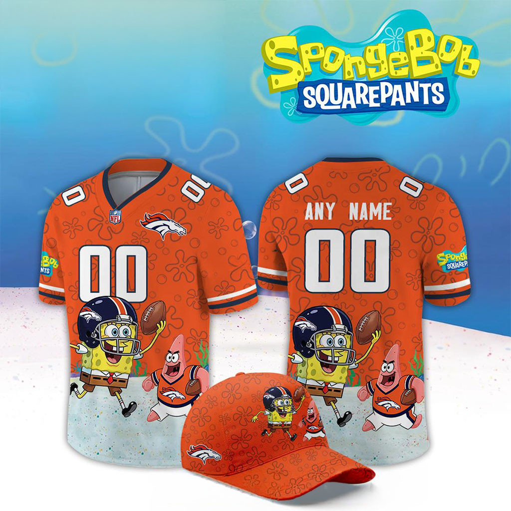 Custom Denver Broncos x SpongeBob Squarepants 2026 Night Football Jersey Broncos Merch Fan Gift 1 - Unicasport Custom Denver Broncos x SpongeBob Squarepants 2026 Night Football Jersey Broncos Merch Fan Gift