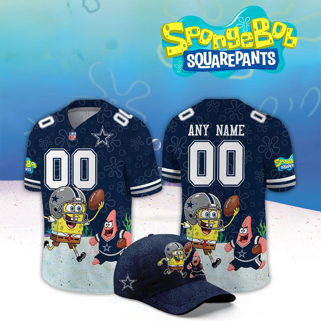 Custom Dallas Cowboys x SpongeBob Squarepants 2026 Night Football Jersey Cowboys Merch Gift 1 - Unicasport Custom Dallas Cowboys x SpongeBob Squarepants 2026 Night Football Jersey Cowboys Merch Gift