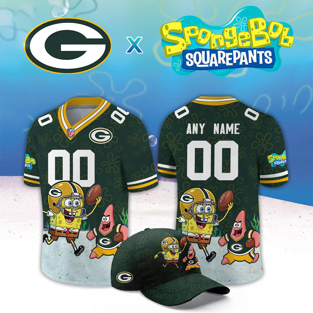 Custom Green Bay Packers x SpongeBob Squarepants 2026 Night Football Jersey Packers Merch Gift 1 - Unicasport Custom Green Bay Packers x SpongeBob Squarepants 2026 Night Football Jersey Packers Merch Gift