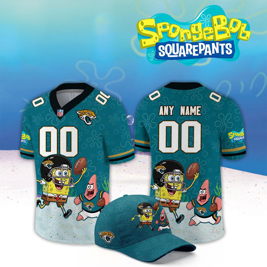Custom Jacksonville Jaguars x SpongeBob Squarepants 2026 Night Football Jersey Jaguars Merch 1 - Unicasport Custom Jacksonville Jaguars x SpongeBob Squarepants 2026 Night Football Jersey Jaguars Merch