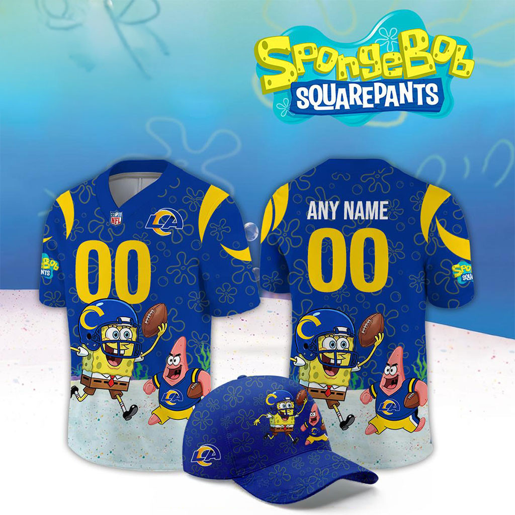 Custom Los Angeles Rams x SpongeBob Squarepants 2026 Night Football Jersey Rams Merch Fan Gear 1 - Unicasport Custom Los Angeles Rams x SpongeBob Squarepants 2026 Night Football Jersey Rams Merch Fan Gear