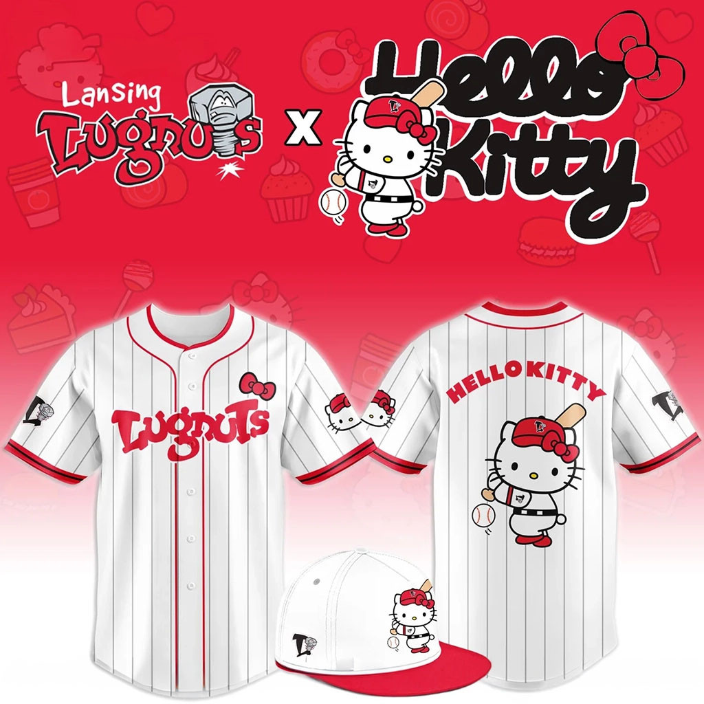 Lansing Lugnuts x Hello Kitty Night Baseball Jersey Lansing Lugnuts Merch Gifts For Friends 1 - Unicasport Lansing Lugnuts x Hello Kitty Night Baseball Jersey Lansing Lugnuts Merch Gifts For Friends