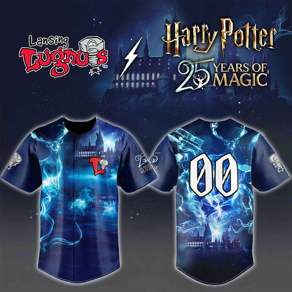 Lansing Lugnuts x Harry Potter 25 Years Of Magic Baseball Jersey Lugnuts Merch Fans Gifts 1 - Unicasport Lansing Lugnuts x Harry Potter 25 Years Of Magic Baseball Jersey Lugnuts Merch Fans Gifts