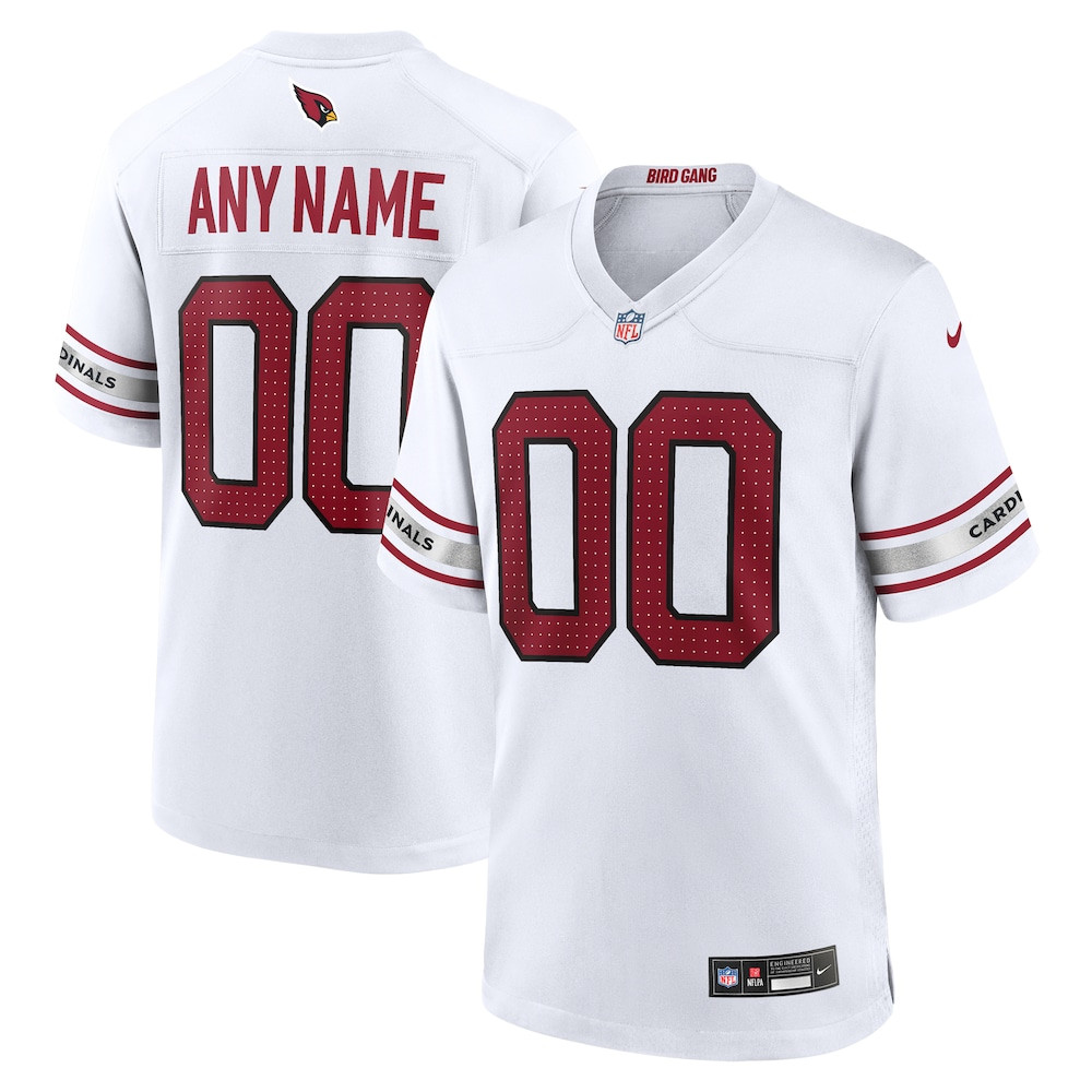 Arizona Cardinals Merch - Men's Custom Game Jersey, White - Best Football Gifts