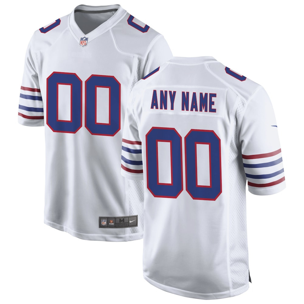 Buffalo Bills Merch - Men's Alternate Custom Game Jersey, White - Presents For Football Lovers 1 - Unicasport Buffalo Bills Merch - Men's Alternate Custom Game Jersey, White - Presents For Football Lovers