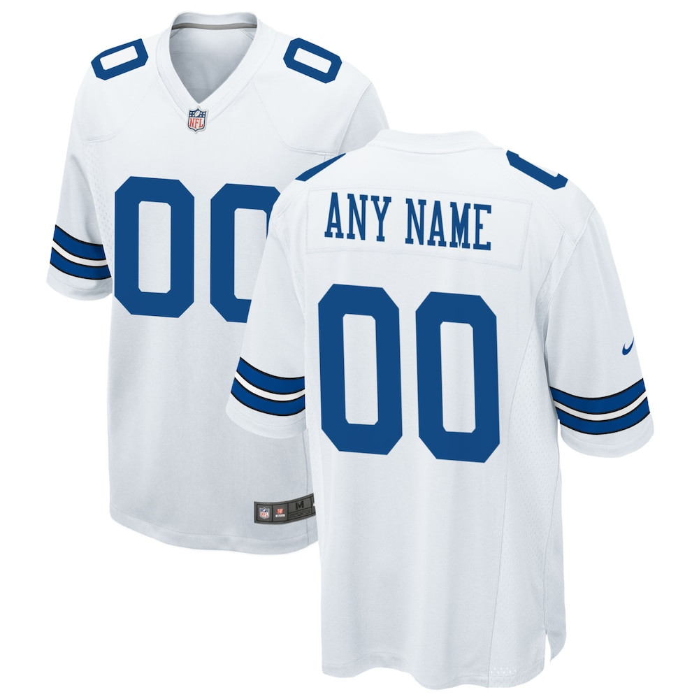 Dallas Cowboys Merch - Men's Custom Game Jersey, White - Football Christmas Gifts 1 - Unicasport Dallas Cowboys Merch - Men's Custom Game Jersey, White - Football Christmas Gifts