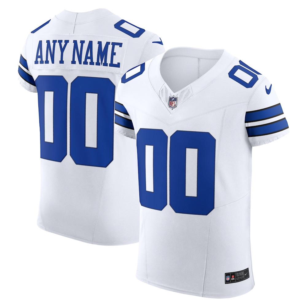 Dallas Cowboys Merch - Men's Vapor F.U.S.E. Elite Custom Jersey, White 1 - Unicasport Dallas Cowboys Merch - Men's Vapor F.U.S.E. Elite Custom Jersey, White