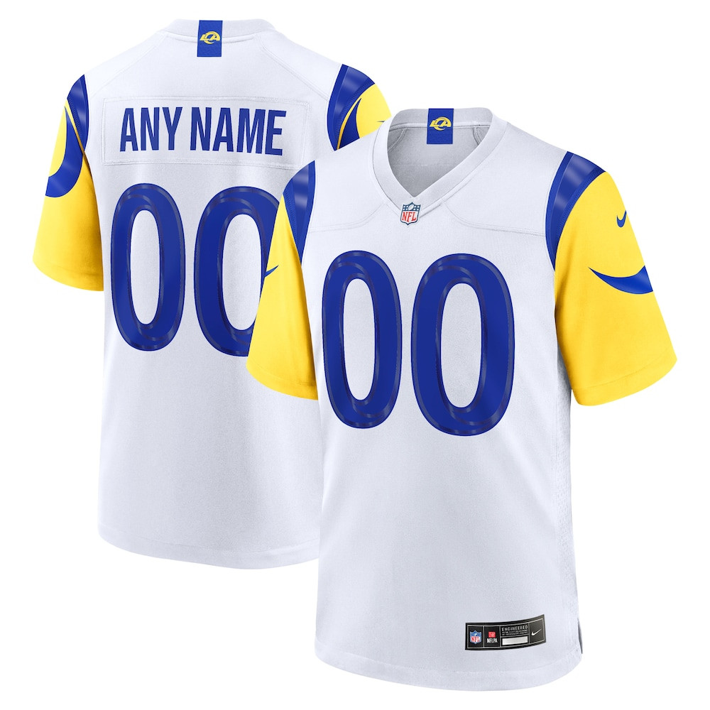 Los Angeles Rams Merch - Men's Custom Game Jersey, White - Best Presents For Football Fans 1 - Unicasport Los Angeles Rams Merch - Men's Custom Game Jersey, White - Best Presents For Football Fans