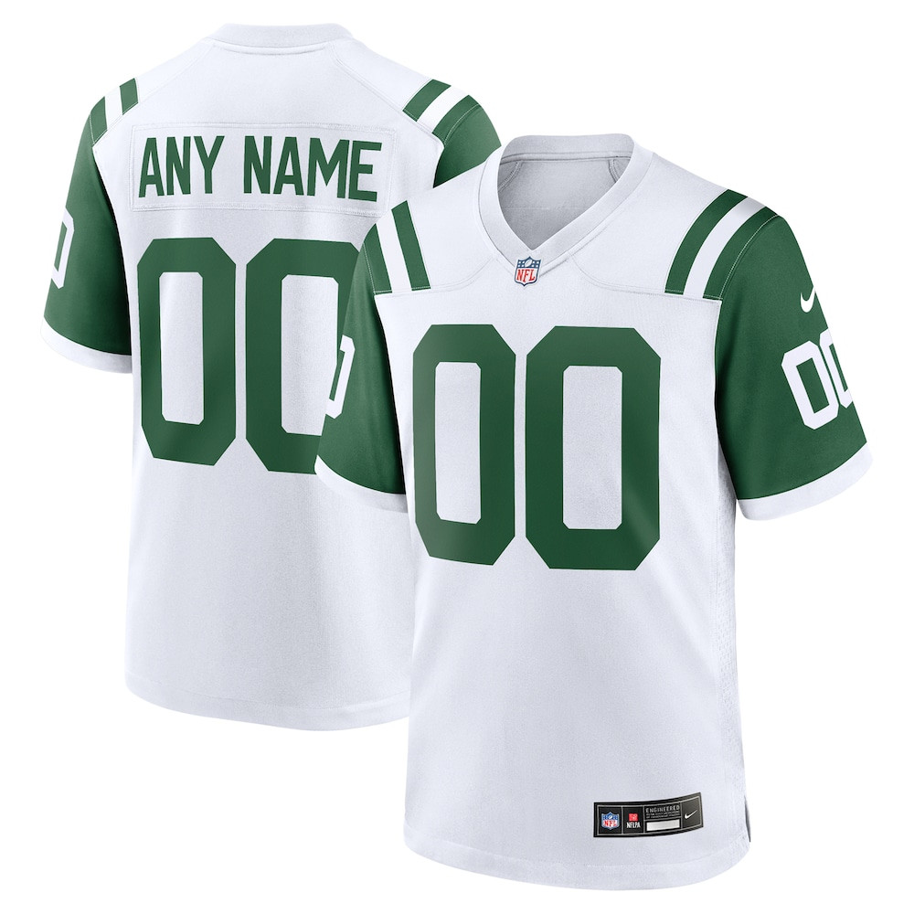 New York Jets Merch - Men's Classic Alternate Custom Replica Jersey, White 1 - Unicasport New York Jets Merch - Men's Classic Alternate Custom Replica Jersey, White