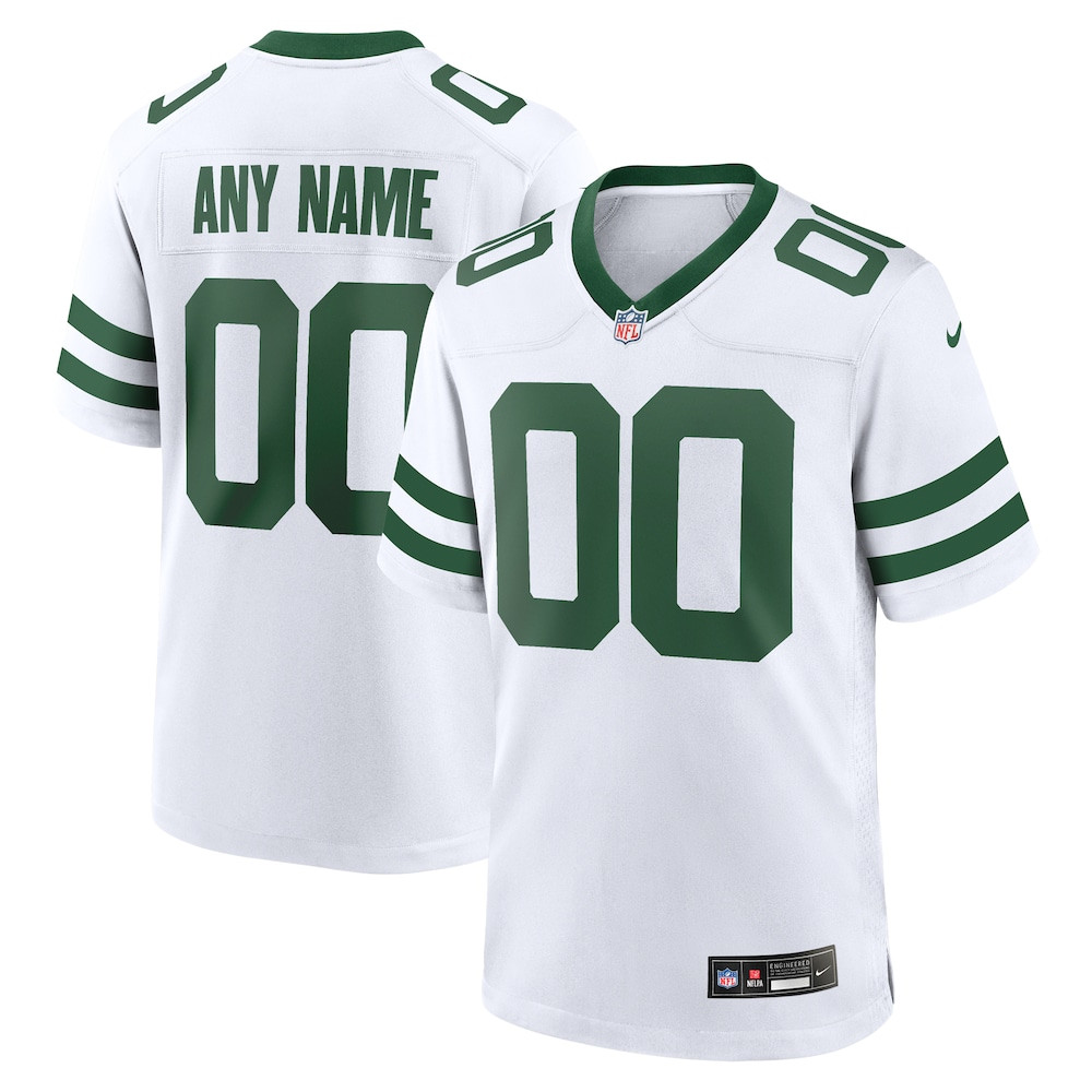 New York Jets Merch - Men's Legacy Custom Game Jersey, White 1 - Unicasport New York Jets Merch - Men's Legacy Custom Game Jersey, White