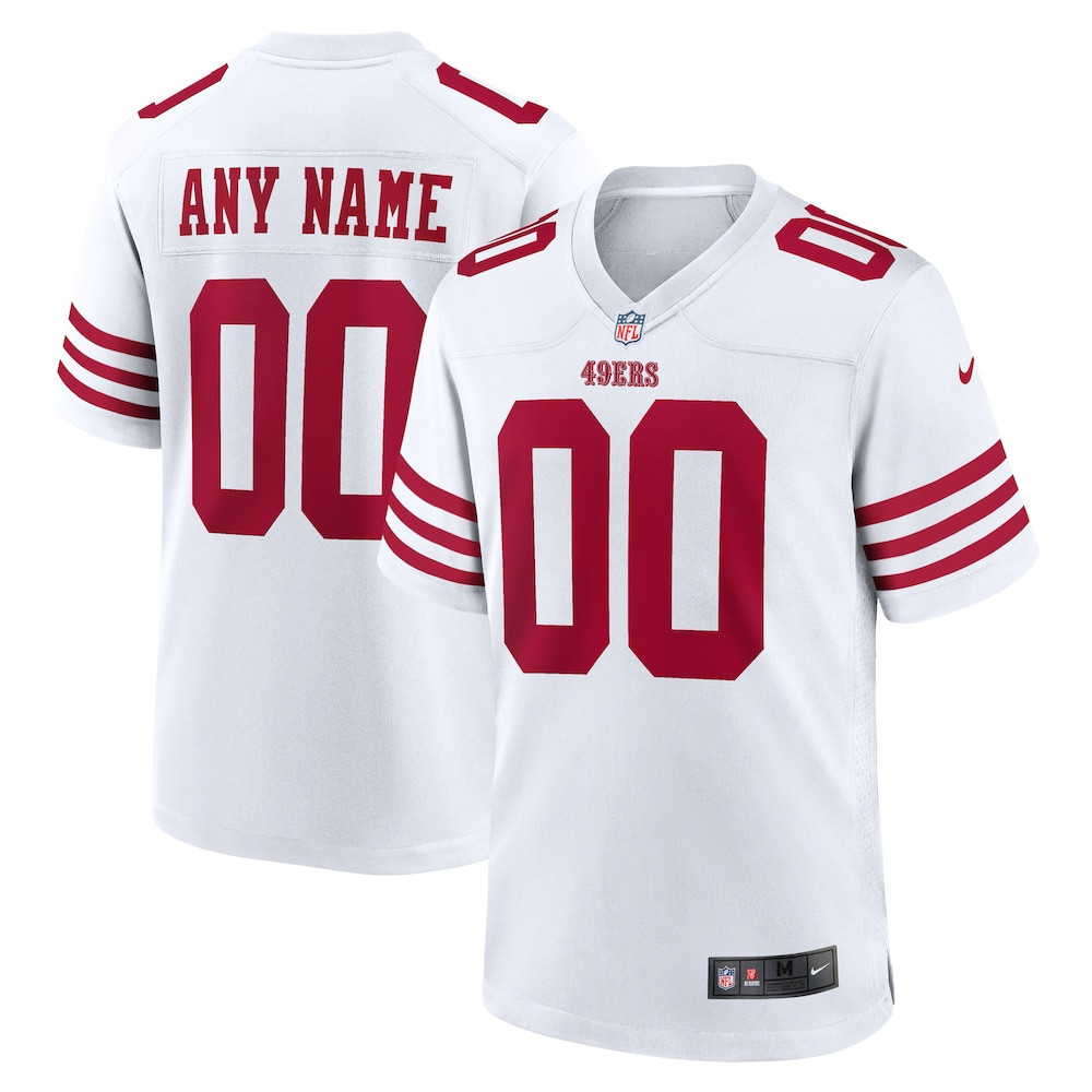 San Francisco 49ers Merch - Men's Game Custom Player Jersey, White 1 - Unicasport San Francisco 49ers Merch - Men's Game Custom Player Jersey, White