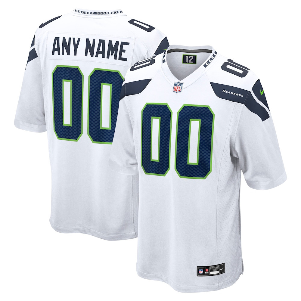 Seattle Seahawks Merch - Men's Custom Game Jersey, White - Good Gifts For Football Fans 1 - Unicasport Seattle Seahawks Merch - Men's Custom Game Jersey, White - Good Gifts For Football Fans