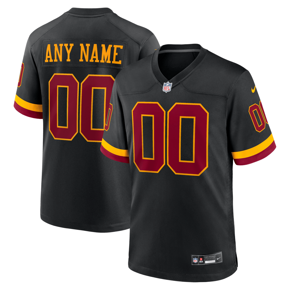 Washington Commanders Merch - Men's Alternate Custom Game Jersey, Black - Best Gift For A Football Lover 1 - Unicasport Washington Commanders Merch - Men's Alternate Custom Game Jersey, Black - Best Gift For A Football Lover