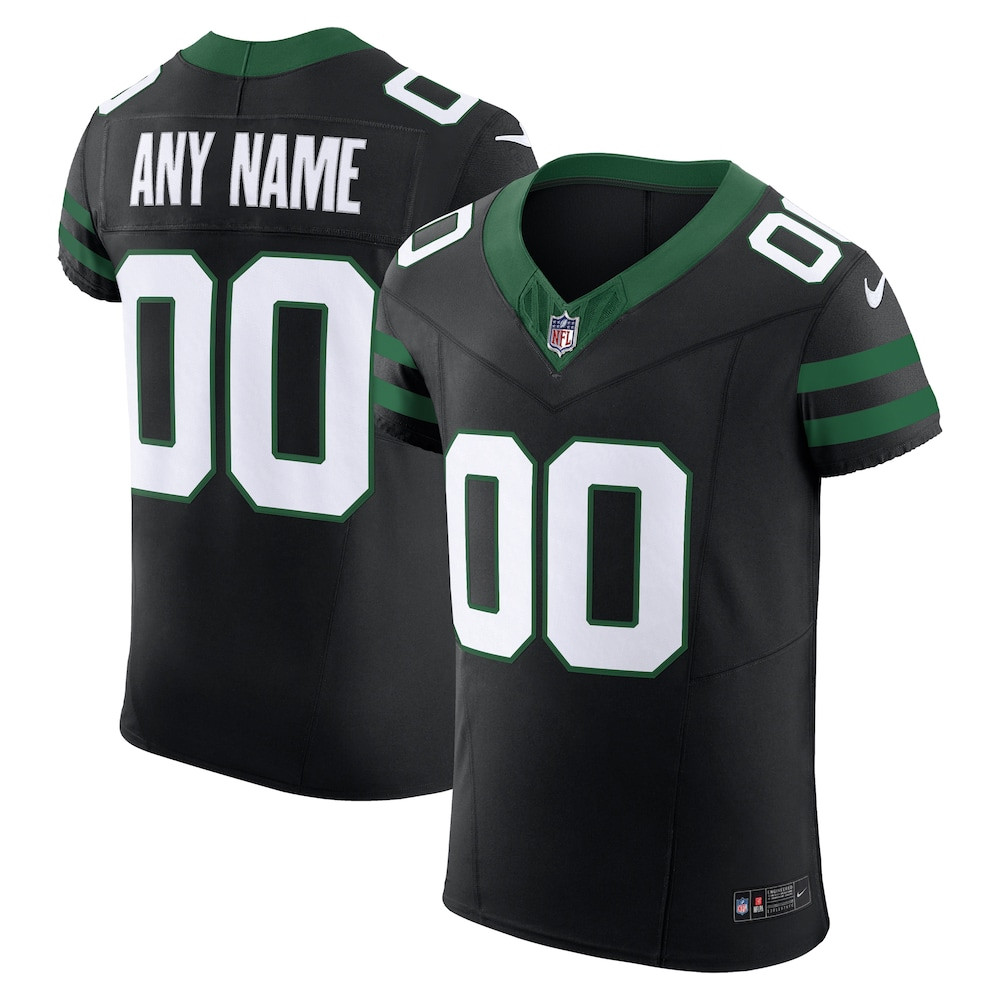 New York Jets Merch - Men's Legacy Alternate Vapor F.U.S.E. Elite Custom Jersey, Black 1 - Unicasport New York Jets Merch - Men's Legacy Alternate Vapor F.U.S.E. Elite Custom Jersey, Black