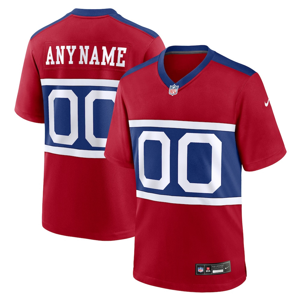 New York Giants Merch - Men's Century Alternate Game Custom Jersey, Red 1 - Unicasport New York Giants Merch - Men's Century Alternate Game Custom Jersey, Red