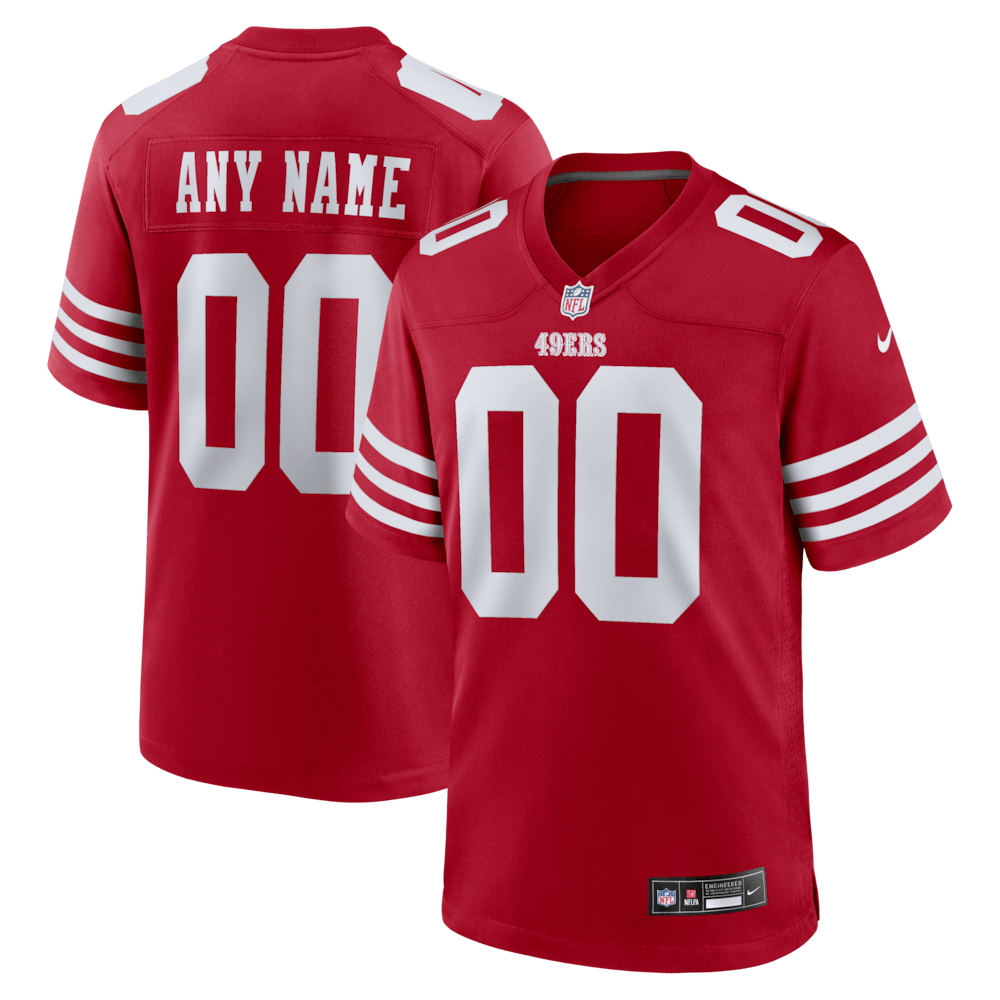 San Francisco 49ers Merch - Men's Scarlet Custom Jersey 1 - Unicasport San Francisco 49ers Merch - Men's Scarlet Custom Jersey