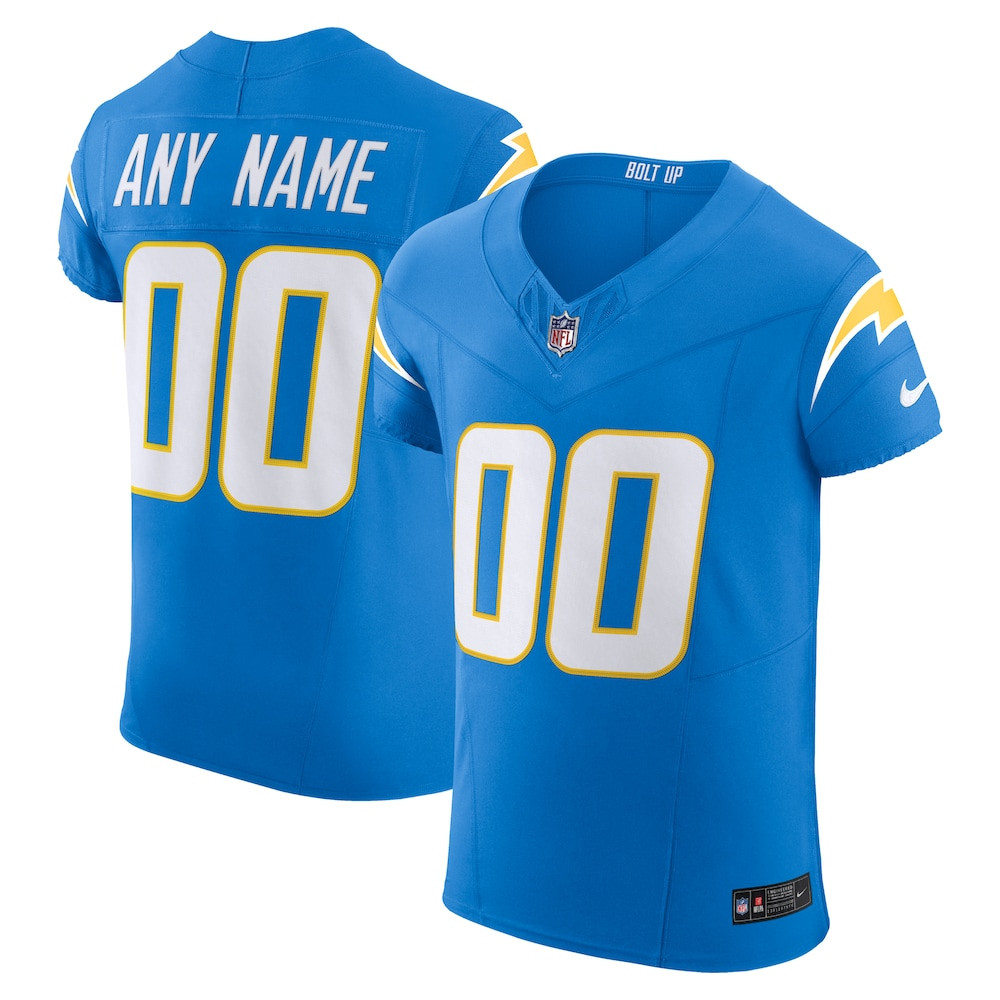 Los Angeles Chargers Merch - Men's Powder Vapor F.U.S.E. Elite Custom Jersey, Blue 1 - Unicasport Los Angeles Chargers Merch - Men's Powder Vapor F.U.S.E. Elite Custom Jersey, Blue