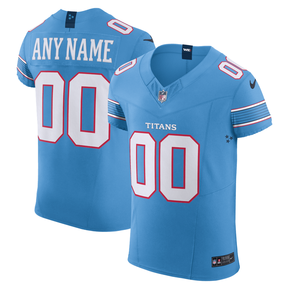 Tennessee Titans Merch - Men's Light Vapor F.U.S.E. Elite Custom Jersey, Blue - Football Gift Ideas For Men 1 - Unicasport Tennessee Titans Merch - Men's Light Vapor F.U.S.E. Elite Custom Jersey, Blue - Football Gift Ideas For Men