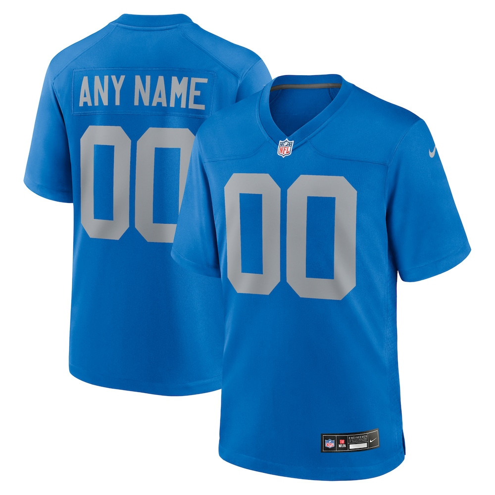 Detroit Lions Merch - Men's Alternate Custom Game Jersey, Blue 1 - Unicasport Detroit Lions Merch - Men's Alternate Custom Game Jersey, Blue