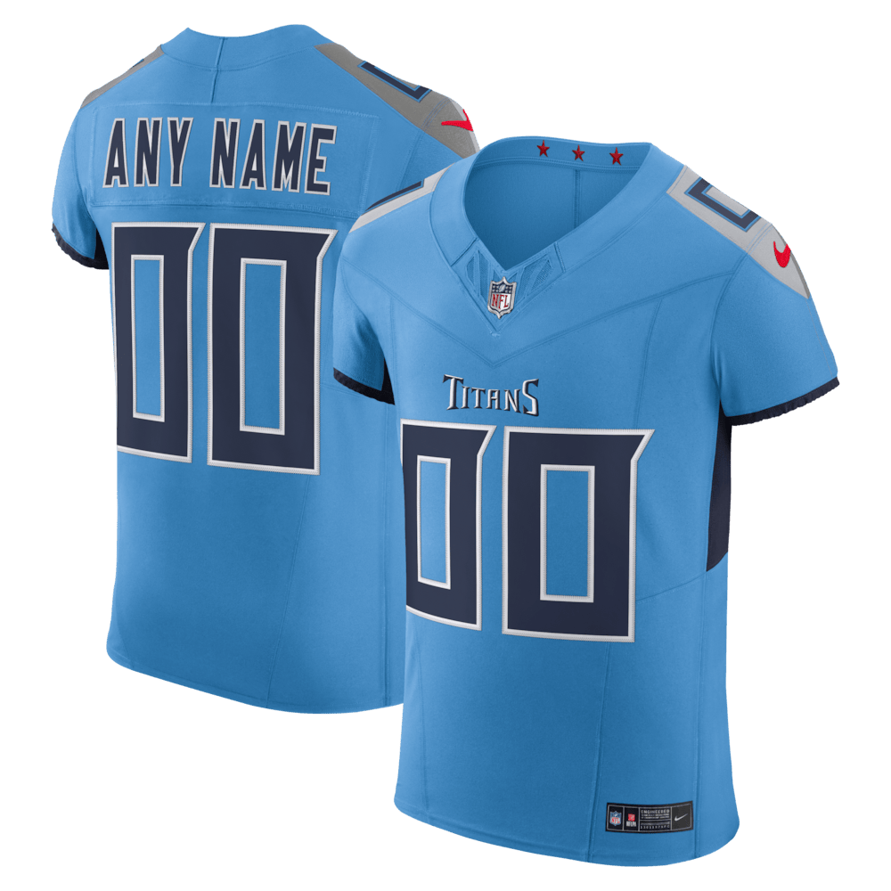 Tennessee Titans Merch - Men's Light Team Vapor F.U.S.E. Elite Custom Jersey, Blue - Football Christmas Gift Ideas 1 - Unicasport Tennessee Titans Merch - Men's Light Team Vapor F.U.S.E. Elite Custom Jersey, Blue - Football Christmas Gift Ideas