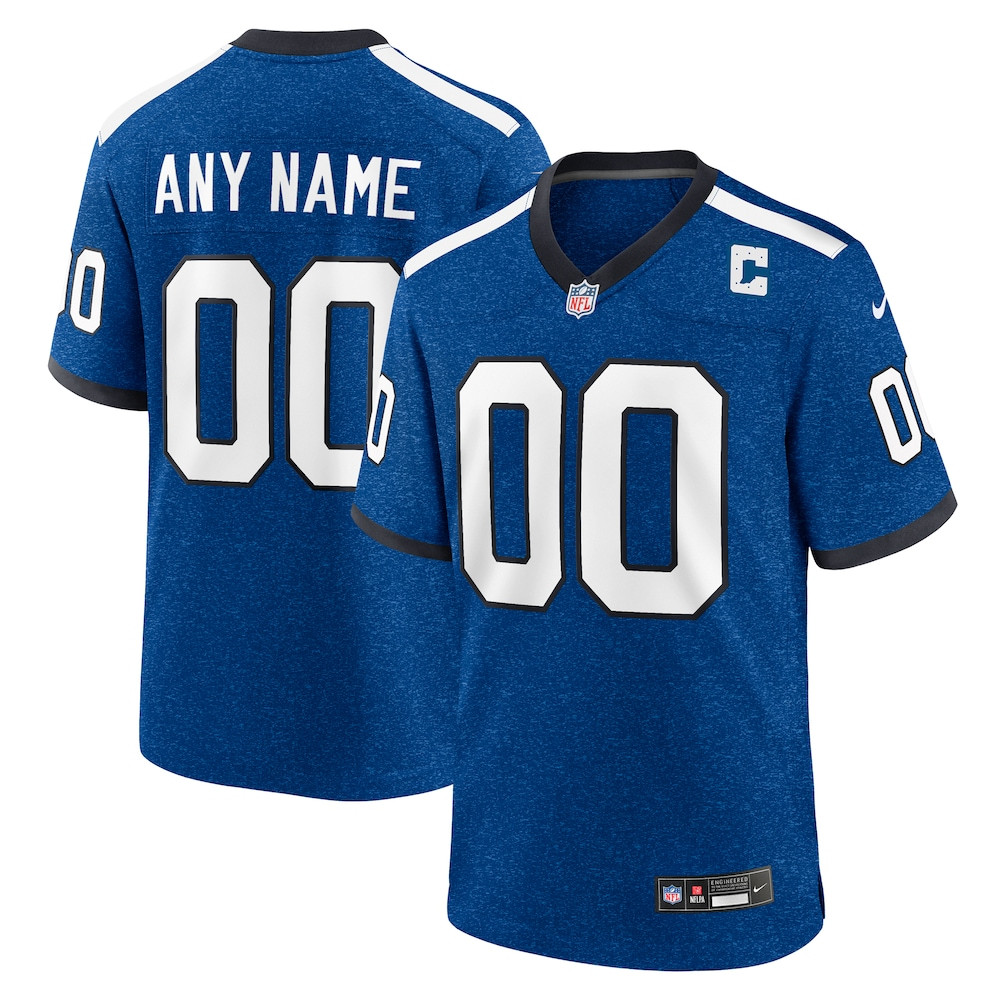 Indianapolis Colts Merch - Men's Indiana Nights Alternate Custom Game Jersey, Blue - Gift Ideas For Football Lovers 1 - Unicasport Indianapolis Colts Merch - Men's Indiana Nights Alternate Custom Game Jersey, Blue - Gift Ideas For Football Lovers