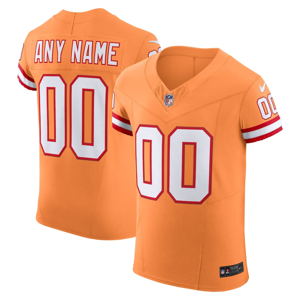 Tampa Bay Buccaneers Merch - Men's Vapor F.U.S.E. Elite Custom Jersey, Orange - Football Fan Gear