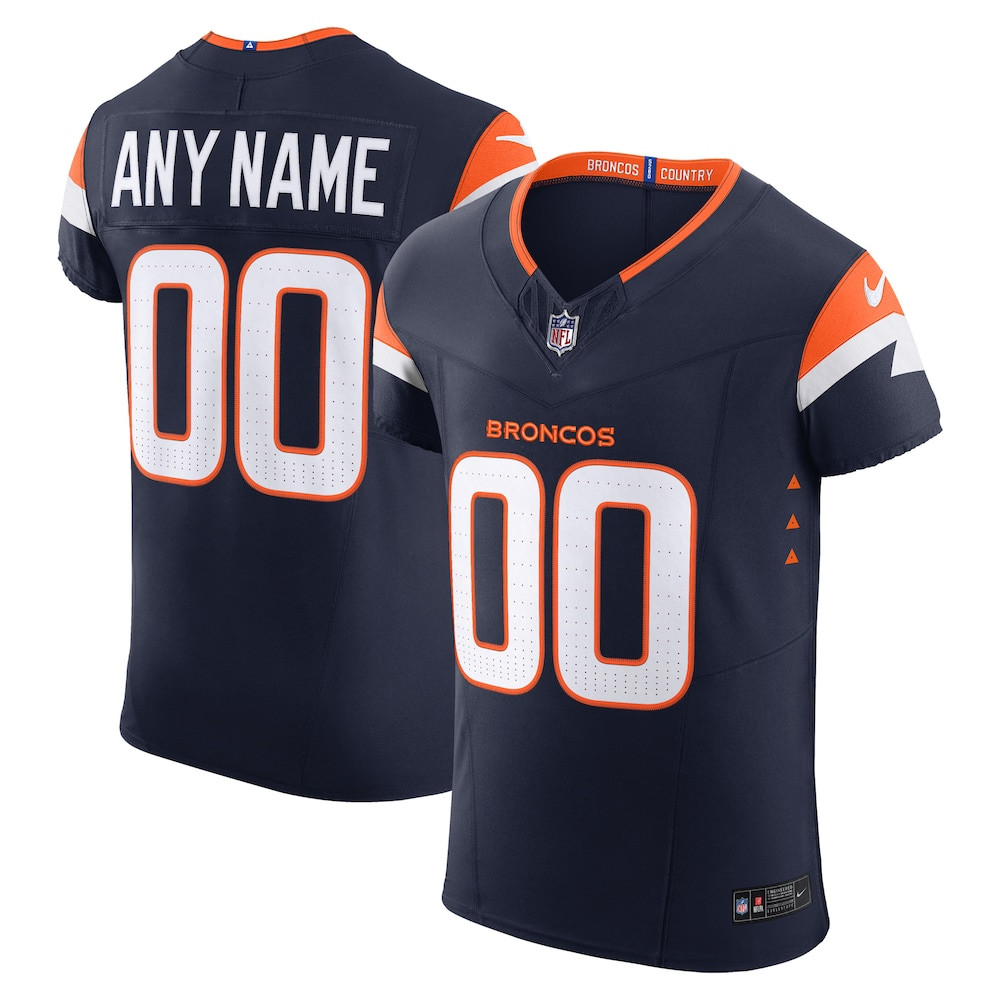 Denver Broncos Merch - Men's Alternate Vapor F.U.S.E. Elite Custom Jersey, Navy - Cool Gifts For Football Fans 1 - Unicasport Denver Broncos Merch - Men's Alternate Vapor F.U.S.E. Elite Custom Jersey, Navy - Cool Gifts For Football Fans