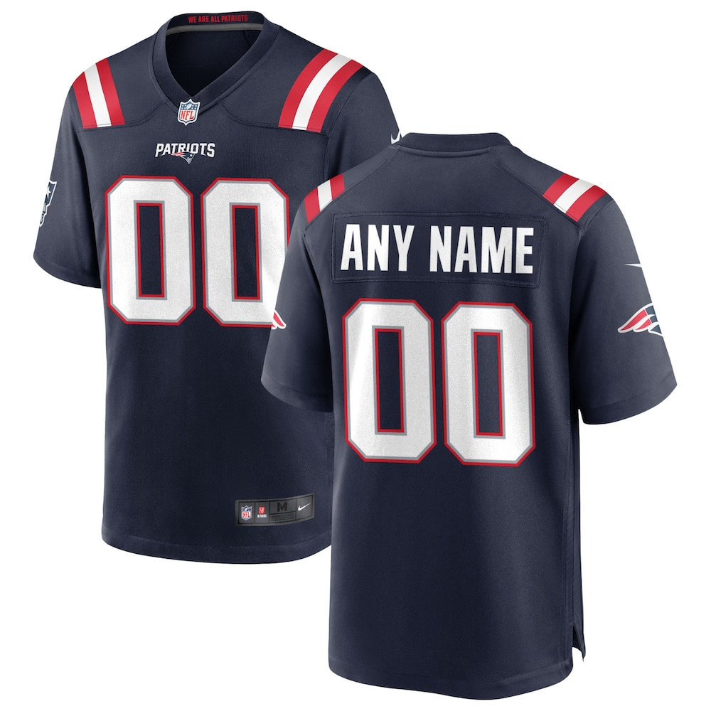 New England Patriots Merch - Men's Custom Game Jersey, Navy 1 - Unicasport New England Patriots Merch - Men's Custom Game Jersey, Navy
