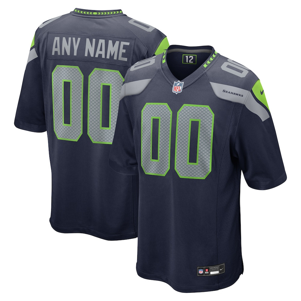 Seattle Seahawks Merch - Men's College Custom Game Jersey, Navy - Best Birthday Gift For Football Lovers 1 - Unicasport Seattle Seahawks Merch - Men's College Custom Game Jersey, Navy - Best Birthday Gift For Football Lovers