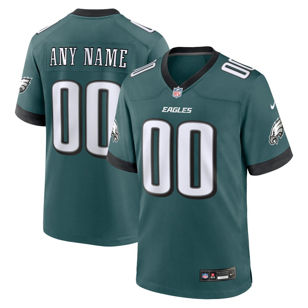 Philadelphia Eagles Merch - Men's Midnight Custom Game Jersey, Green 1 - Unicasport Philadelphia Eagles Merch - Men's Midnight Custom Game Jersey, Green