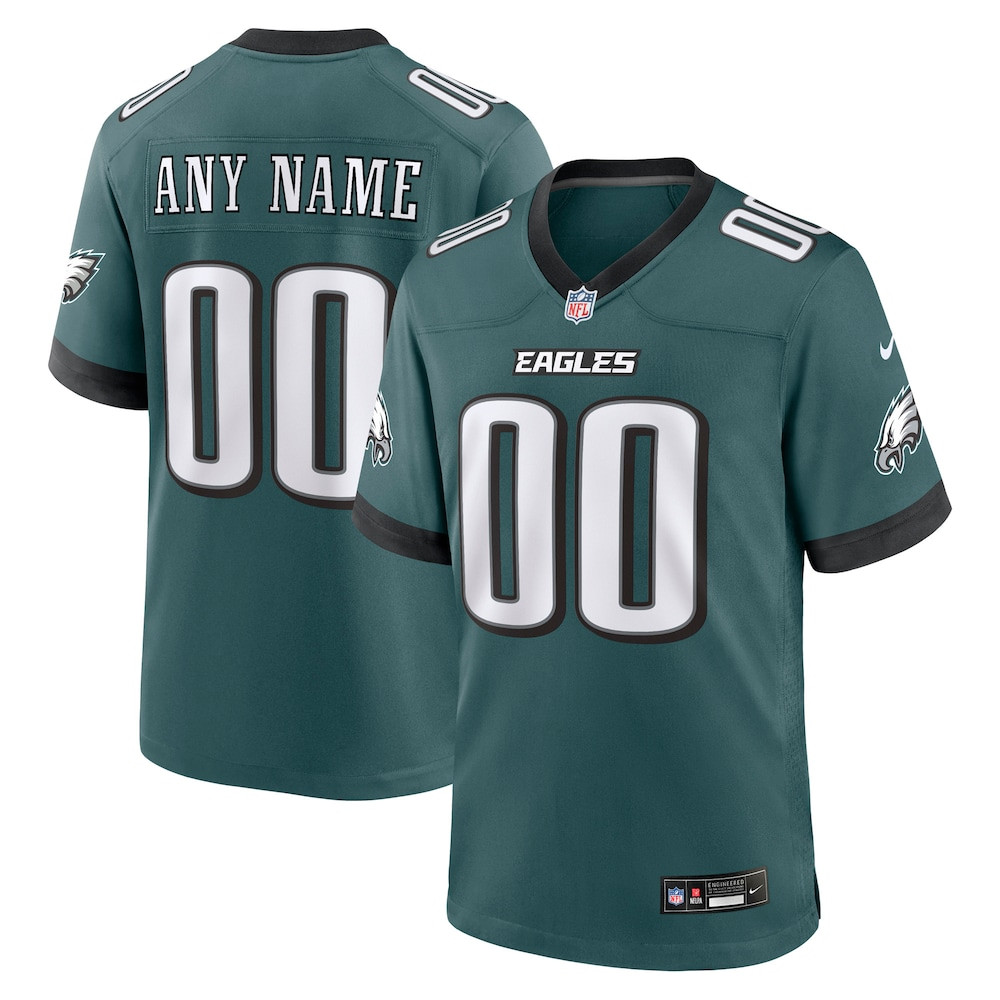 Philadelphia Eagles Merch - Men's Midnight Team Custom Game Jersey, Green - Best Football Gift Ideas 1 - Unicasport Philadelphia Eagles Merch - Men's Midnight Team Custom Game Jersey, Green - Best Football Gift Ideas