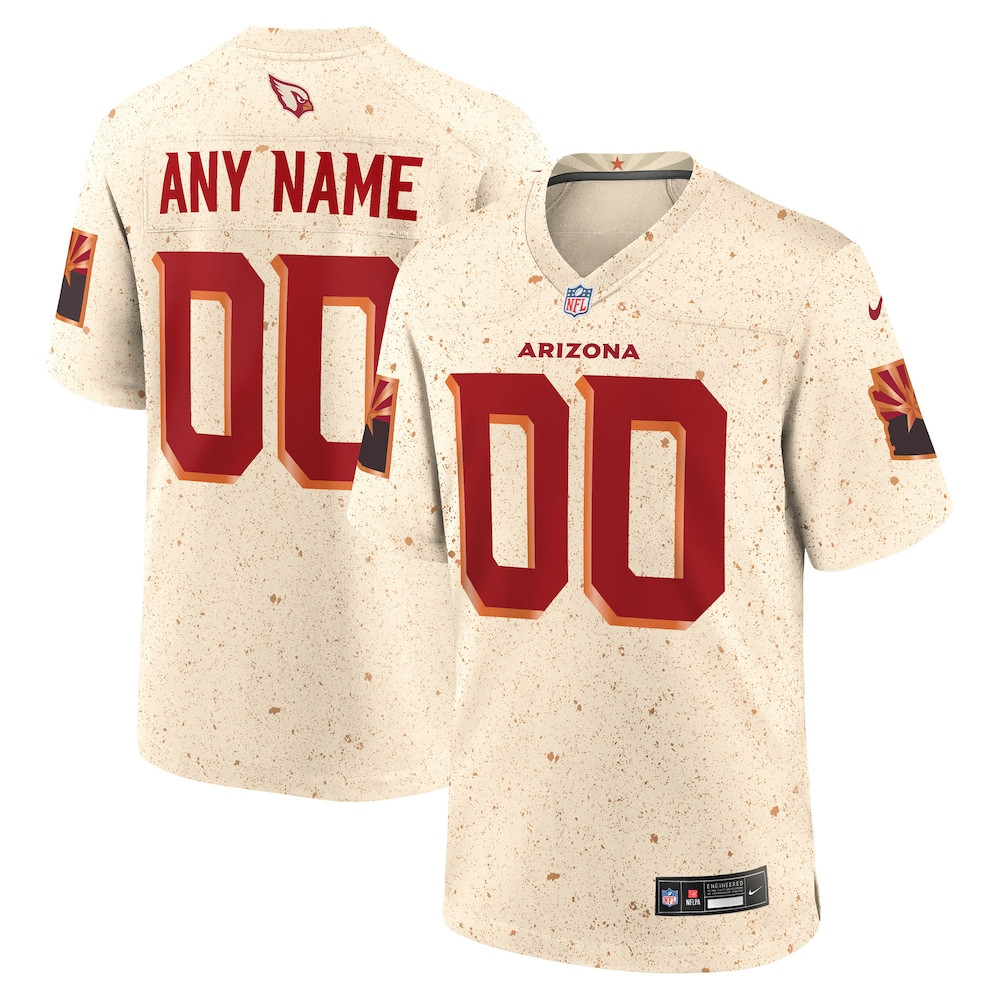Arizona Cardinals Merch - Men's Natural 2025 Rivalries Collection Custom Game Jersey - Football Gift Idea