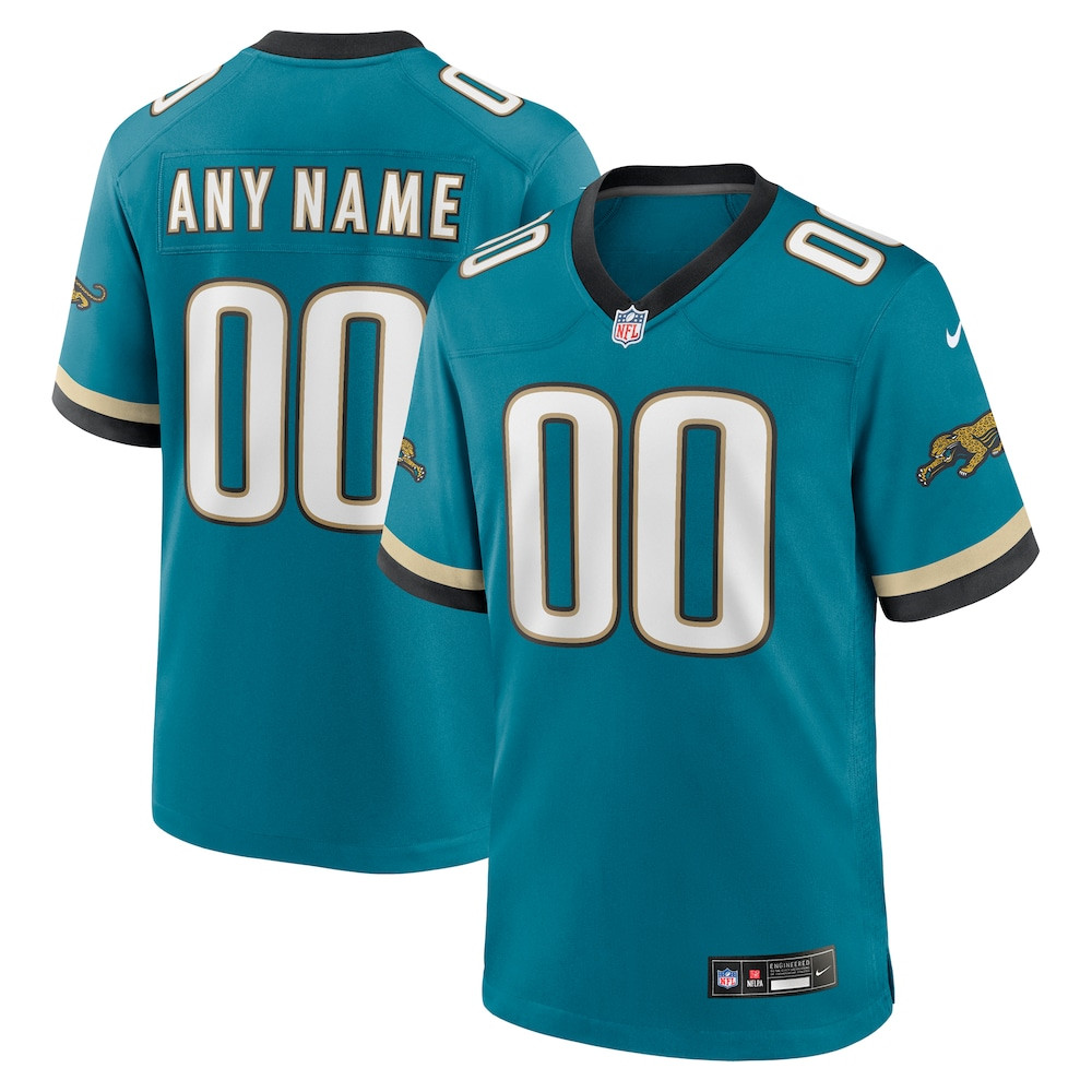 Jacksonville Jaguars Merch - Men's Teal Prowler Throwback Custom Game Jersey 1 - Unicasport Jacksonville Jaguars Merch - Men's Teal Prowler Throwback Custom Game Jersey
