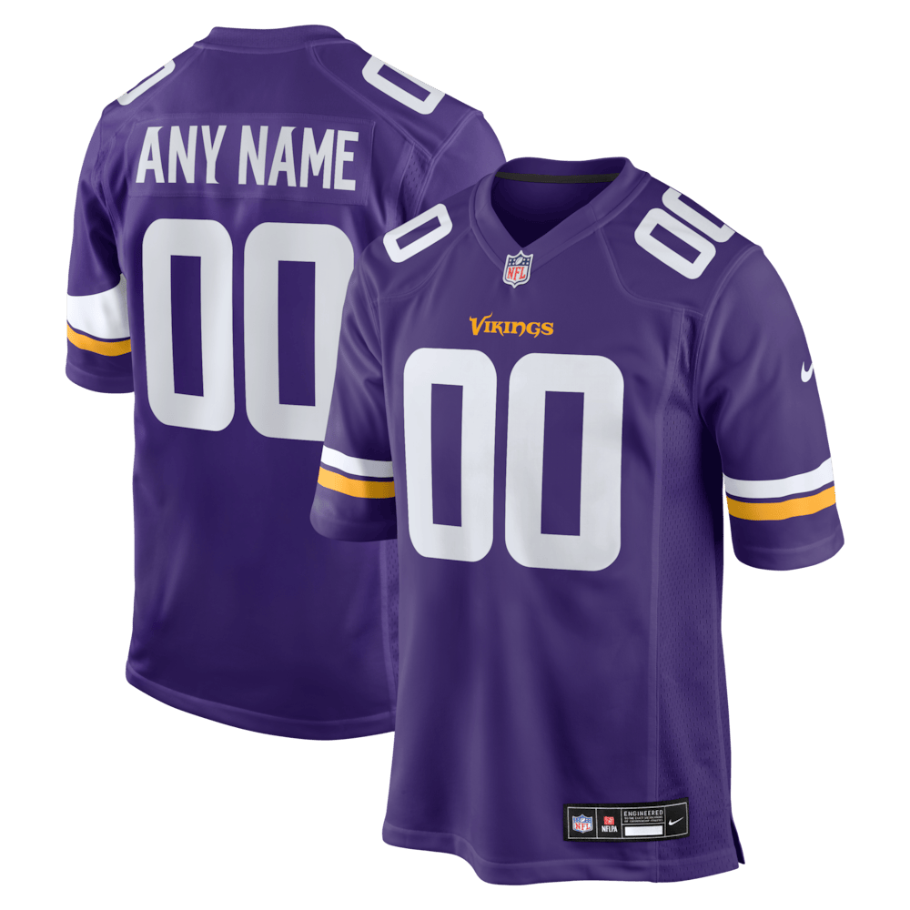Minnesota Vikings Merch - Men's Purple Custom Game Jersey 1 - Unicasport Minnesota Vikings Merch - Men's Purple Custom Game Jersey