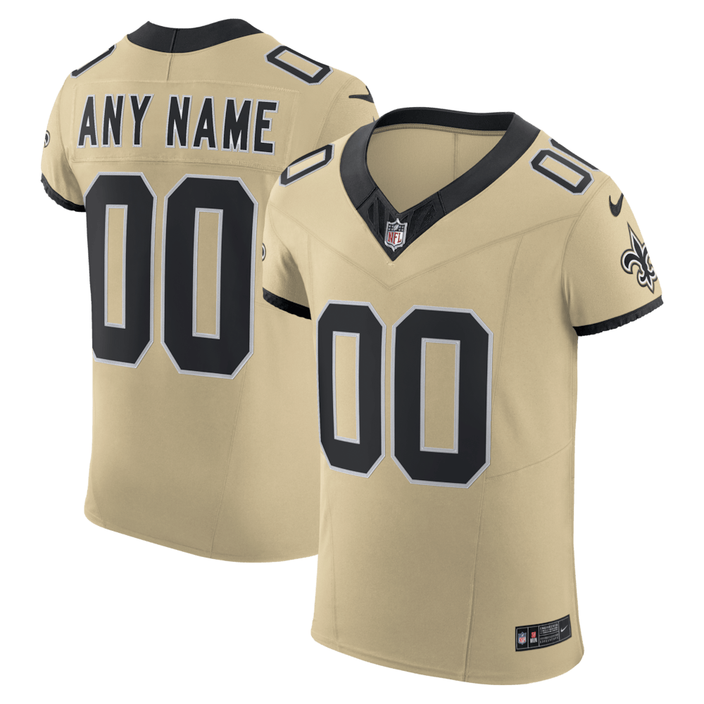 New Orleans Saints Merch - Men's Alternate Vapor F.U.S.E. Elite Custom Jersey, Gold - Best Football Gifts 1 - Unicasport New Orleans Saints Merch - Men's Alternate Vapor F.U.S.E. Elite Custom Jersey, Gold - Best Football Gifts