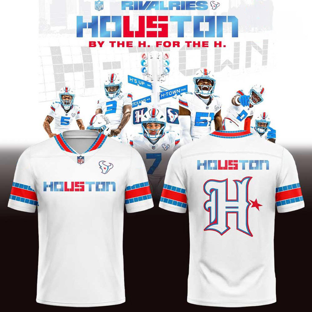 Houston Texans By the H For the H Rivalries Football Jersey Texans Merch Gift For Football Fan 1 - Unicasport Houston Texans By the H For the H Rivalries Football Jersey Texans Merch Gift For Football Fan