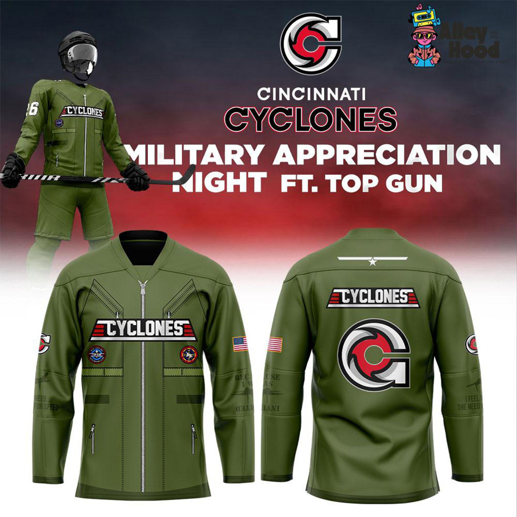 Cincinnati Cyclones Military Appreciation Night Ft Top Gun 2026 Hockey Jersey Cyclones Merch 1 - Unicasport Cincinnati Cyclones Military Appreciation Night Ft Top Gun 2026 Hockey Jersey Cyclones Merch